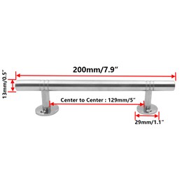 Rannb Sliding Barn Door Handle Stainless Steel Heavy Duty Solid Pull Handle - 5"/129mm Hole to Hole Center