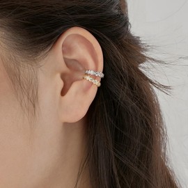 CUPENDA Ear Cuff Earrings 925 Sterling Silver Gold Non Piercing Cartilage Hoop Clip On Ear Cuff Jewellery for Women