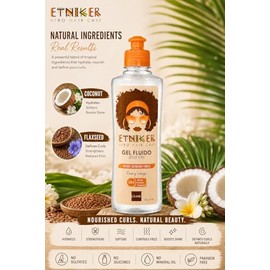 Gel Fluido Jelly Gel 300g, Dejando tus Risos naturales, sin frizz, ﬂexibles, sin rigidez, extra hidratados, suaves y con excelente brillo.