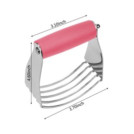 Dough Blender Heavy Duty Pastry Cutter Stainless Steel Butter Cutter Professional Baking Tool For Mixing Flour Butter (Pink)