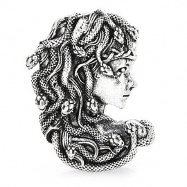 Medusa Snake Hair Girl Brooches Women Greek Mythologhy Brooch Pin & Pendants Gold