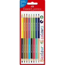 FABER-CASTELL 116197 Colouring Pencils Set Bicolour 8 with 16 Colours