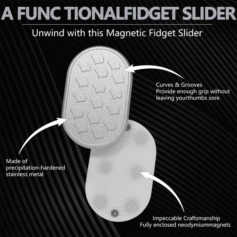 Metal Haptic Push Card Slider Toy for Adults Fingertip Relief