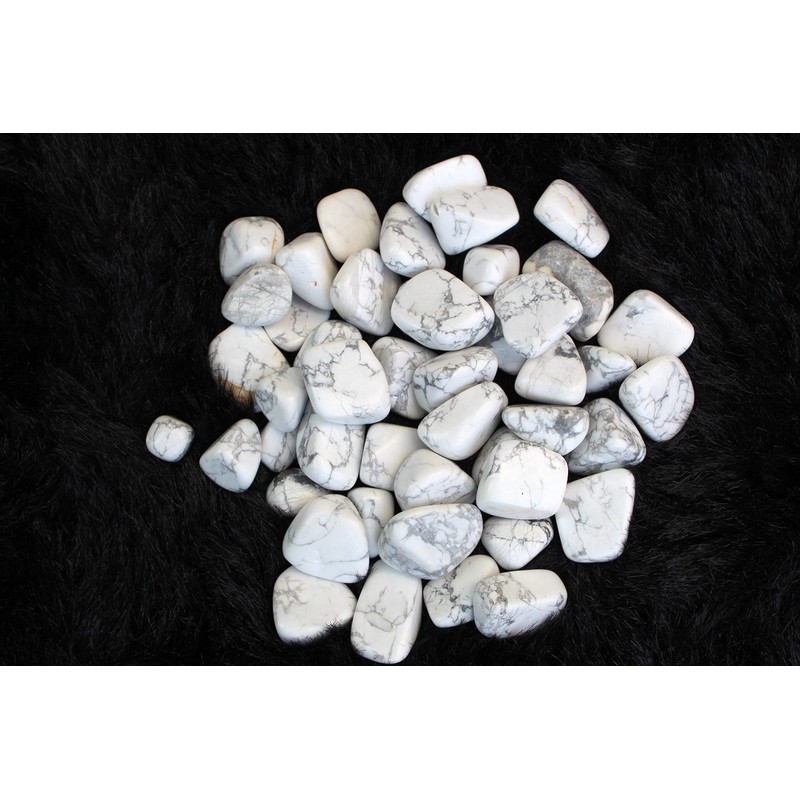 Prajet Crystal Natural Howlite Tumbled Stones 100 Grams White Howlite
