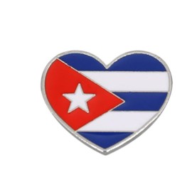 Heart-shaped Cuba National Flag Enamel Pin and cuban Badge Brooch For Backpack and Coat