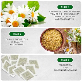 TeaDeam Tea Chamomile Tea Bags | Caffeine-Free & Sleep Time Tea | Chamomile Flowers Aroma - For Relieving Stress | Brew Hot Or Iced | 50 Tea Bags