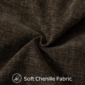 Sungeek Set of 2 Soft Chenille Cushion Covers 30x50cm Lumbar Decorative Throw Pillow Covers with Stitched Edge Solid Dyed Pillow Cases Covers for Home Decor Couch Sofa Bed Living Room, Brown