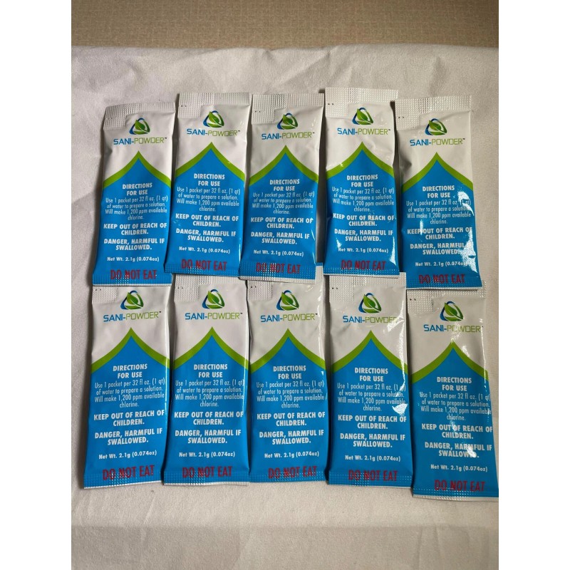 Sani Powder Hypochlorous Acid Granules - 10 x 2.10 Gram
