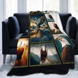 Eagle Blanket Gifts for Kids Women and Men Soft Warm Lightweight Cozy Flying Eagles Animal Throw Blankets for Bed Living Room Sofa Couch Birthday Decor 50x60in
