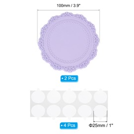 PATIKIL Wax Seal Silicone Pad, 2 Pack Wax Seal Pads with 40 Double Sided Adhesive Dots Backing Pad Plate for Stamp Sealing Wax DIY Craft, Purple