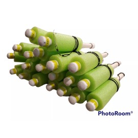 Unbranded Cajun Catfish Jugline fishing Noodle Kayak Jugs GREEN, weighted lot of 20