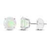 Sterling Silver 4mm Round Natural Opal October Birthstone Prong Set