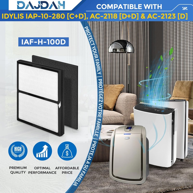 Idylis Air Purifier Replacement Filter IAF-H-100D for Idylis Air Purifier
