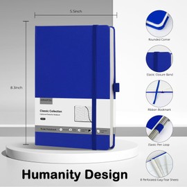 ONAVIA 4 Pack Lined Journal Notebooks for Work, Travel, College, A5 Size 100 GSM Thick Paper, Classic Ruled, Hardcover Notepad for Writing 160 Pages, 5.5 x 8.3 inch - 4 Deep Multicolors