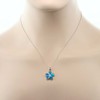 Gem Stone King 925 Sterling Silver Created Blue Opal Flower