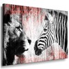 Julia-Art - Pictures Zebra, Lion Canvas with Stretcher Frame 40