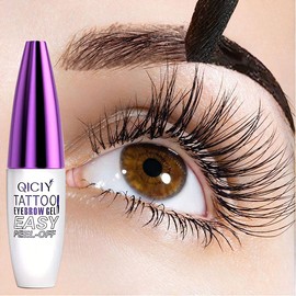 Light Brown Easy Tatoo Eyebrow Gel Peel off - Semi-Permanent Tattoo Eyebrow Tint Kit Waterproof Long - Eyebrow Mascara Volume and Length