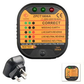Socket Tester Uk,1PCS Plug Socket Tester,Plug sockets testers with Lcd Display Rcd GFCI Plug Testers Suitable for Power Sockets Wiring Detection