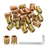 uxcell 100 Pcs Threaded Insert for Wood, 3/8" - 16