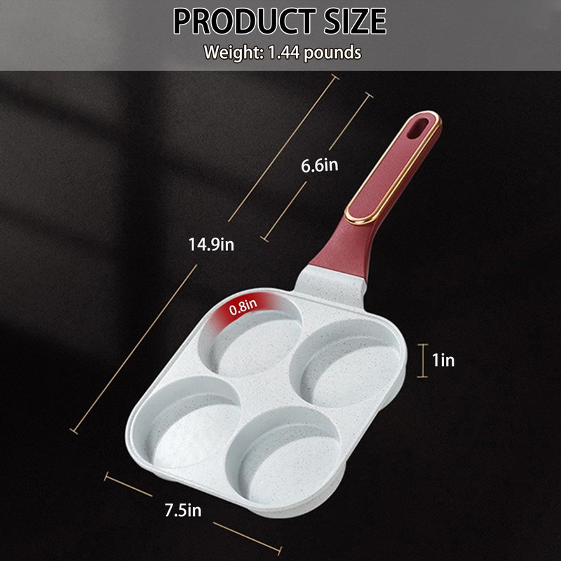 JUSTUP Nonstick Omelette Pan, 4 Cups Healthy Granite Non Stick