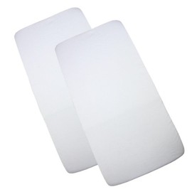 BabyPrem Baby Pack of 2 Fitted Cotton Travel Cot Sheets 95 x 65cm White