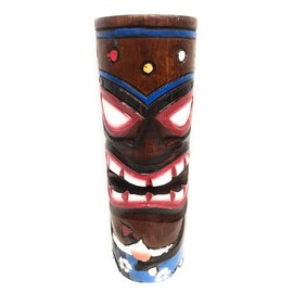 Tiki Totem 8" w/Mai Tai Cocktail - Hand Carved & Painted | #dpt535820g