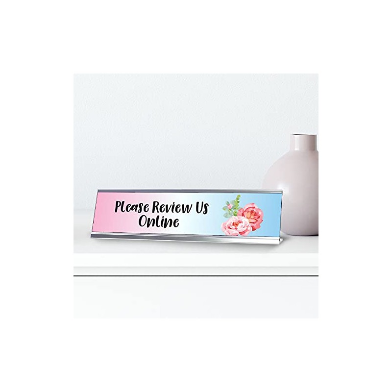 Please Review Us Online, Floral Designer Desk Sign (2 x