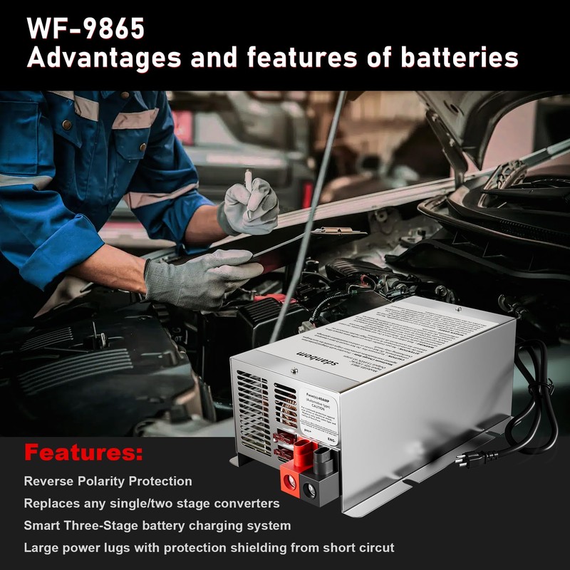 WF-9865 65 Amp RV Power Converter - Deck Mount Three-Stage