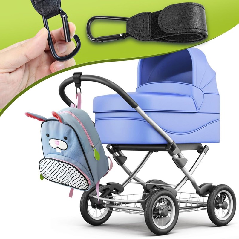 4 Pcs Baby Stroller Hooks, Walker Hook Hanging, Multipurpose 360°