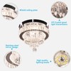 Finktonglan 11.8" Dimmable Crystal Ceiling Light with Remote, Mini Flush