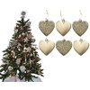 6pc Large Glitter & Matte Heart Baubles - Great Christmas