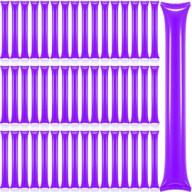 Civaner Civaner 48 Pcs Christmas Thunder Stick Team Spirit Boom Stick Cheering Stick Plastic Cheerleading Spirit Stick Clapper Inflatable Noise Maker Sports Supply(Purple)