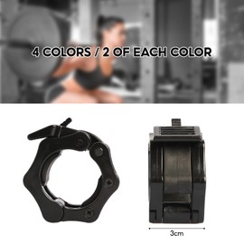 Barbell Clips, 30mm Barbell Clamp, Olympic Barbell Collars Fast Release Collar Clips Locking Weight Clips for Workout Weightlifting Fitness Training Bodybuilding(4 Colors)