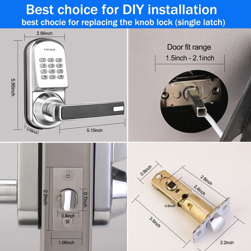 Keyless Entry Handle Door Lock with Keypad Smart Locks for