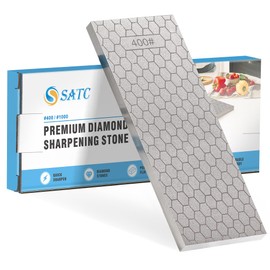 S SATC Diamond Sharpening Stone 2 Side Grit 600/1000 Diamond Plate Honing Stone 8-inch Hone Sharpener White