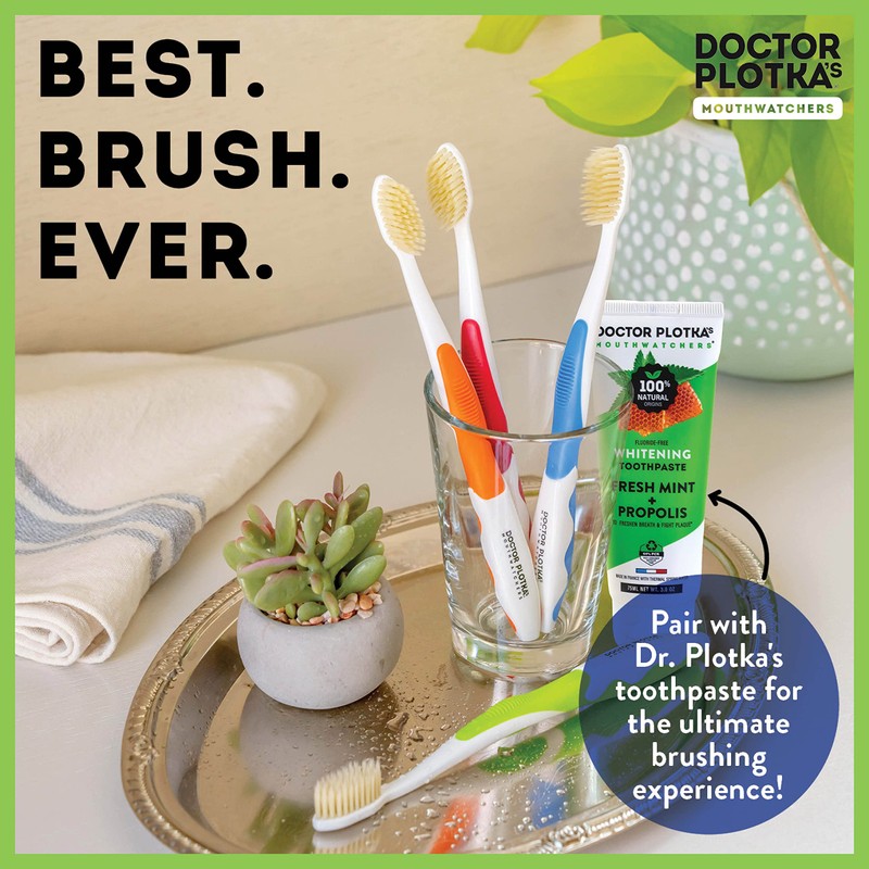 MOUTHWATCHERS Dr Plotkas Extra Soft Kids Toothbrushes Manual Flossing Toothbrushes