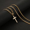 HZMAN Small Cross Necklace for Women Dainty Stainless Steel Cubic