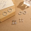 4 Pairs of Stud Earrings Silver Earrings Set for Women,