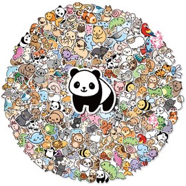 Anwyll 200Pcs Animal Stickers for Kid - Cute Animal Water Bottle Stickers Waterproof Vinyl Animals Sticker Self Adhesive Pet Reward Sticker for Baby Teacher Classroom Back to School Sufari Party Decor