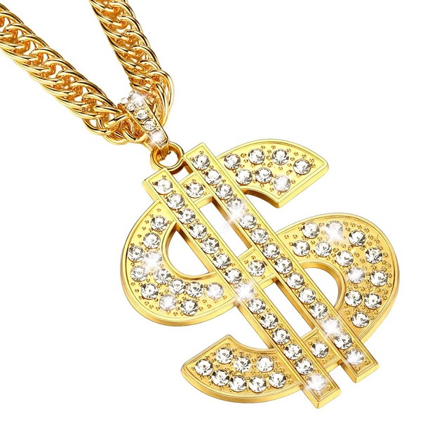 OTXIXTO Gold Chain with Dollar Sign Necklaces for Men Hip