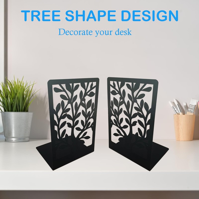 ZACHMEST Bookends, 3 Pair Book Ends for Shelves, Tree Book
