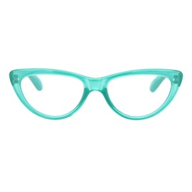 SA106 Womens Gothic Mod Retro Cat Eye Plastic Reading Glasses Teal +2.75