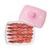 Joie Piggy Microwave Bacon Grooved Cooking Tray with Splatter Lid,