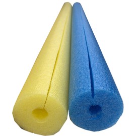 Flex Connex Clamp On Foam Jumbo 60" Noodles for Padding or Bumpers-Cargo Racks 2 Pack (Blue/Yellow)