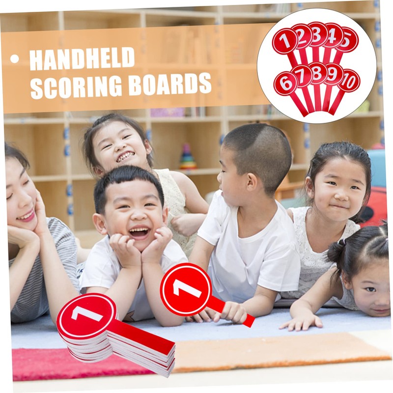 HOMSFOU 10pcs Handheld Score Paddles Number Boards for Voting Competition