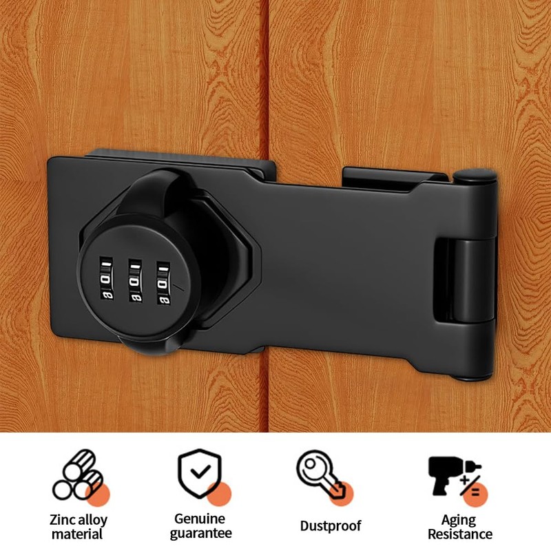 yotutun Hasp Lock Combination Lock Security Hasp Lockable Padlock with