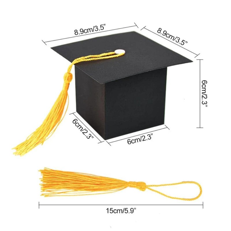VOANZO 50PCS Graduation Hat Celebration Box Graduation Gifts Mini Gift