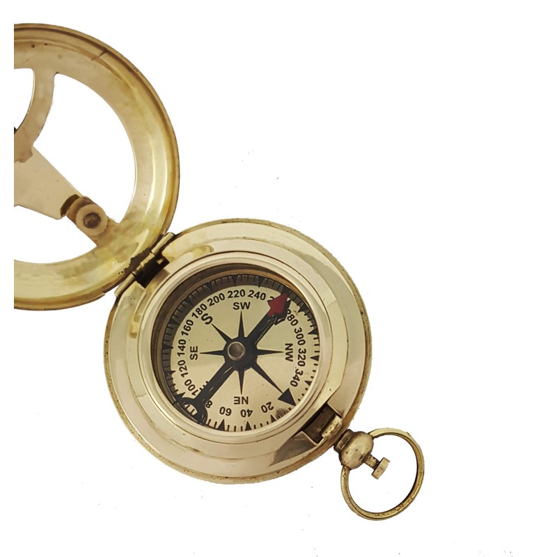 Push Button Brass Pocket Compass Direction Compass Pocket & Gift