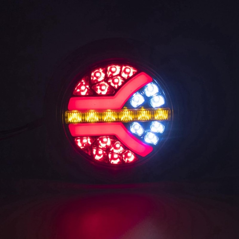 ZENWORYS 2Pcs 12V 24V LED Round Car Rear Tail Light