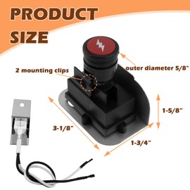 MOASKER Grill Igniter KIt 80475 for Weber Q120 Q220 Series Grills Electronic Igniter Replacement Parts, Grill Push Electric Button Starter Kit Replacement for Weber Baby Q Parts 516002 566002 566014